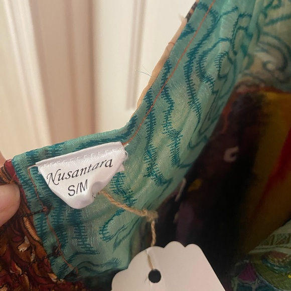 NWT Boho Halter Patchwork Silk Dress - Picture 8 of 8